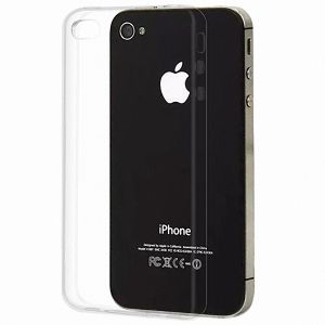 Чехол-накладка силиконовый для Apple iPhone 4 / 4S (прозрачный 1.0мм)