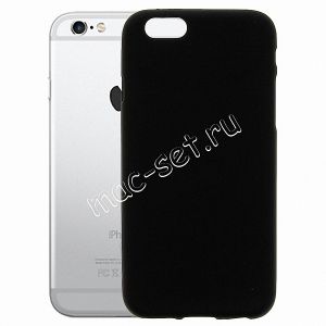 Чехол-накладка силиконовый для Apple iPhone 6 / 6S (черный 1.2мм)