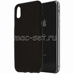 Чехол-накладка силиконовый для Apple iPhone X / XS (черный 1.2мм)