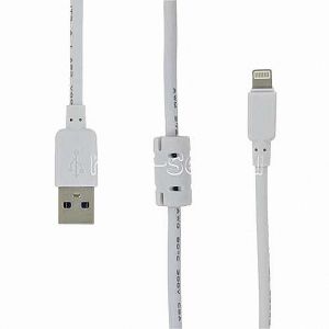 Дата-кабель для Apple Lightning с ферритовым фильтром 1.5м (белый) MoonStar