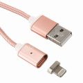 Дата-кабель для Apple Lightning 1м магнитный [плетеный] Red Line (розовый)
