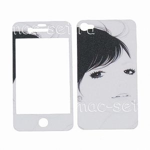 Виниловая наклейка "Аниме" для Apple iPhone 4 / 4S [комплект] (портрет девушки)