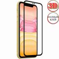 Защитное стекло 3D для Apple iPhone 11 [изогнутое клеится на весь экран] Red Line (черное)