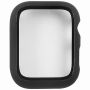 Защитное стекло с бампером для Apple Watch 44 мм [изогнутое клеится на весь экран] Red Line (черное)