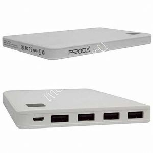 Внешний аккумулятор Remax Proda Note book 30000 mAh [4 USB 1000/1000/2100/2100mA] (белый)