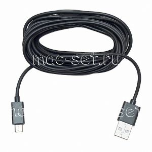 Дата-кабель microUSB 3 метра (черный)