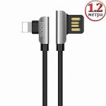 Дата-кабель для Apple Lightning 1.2м [плетеный] HOCO U42 Exquisite steel (черный)