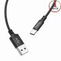 Дата-кабель USB Type-C 1м черного цвета Hoco X14 Times speed