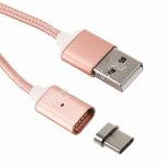 Дата-кабель USB Type-C 1м магнитный [плетеный] Red Line (розовый)
