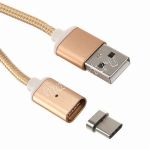 Дата-кабель USB Type-C 1м магнитный [плетеный] Red Line (золотистый)