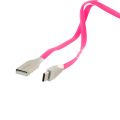 Дата-кабель USB Type-C 1м [плоский] Red Line Smart High Speed (розовый)