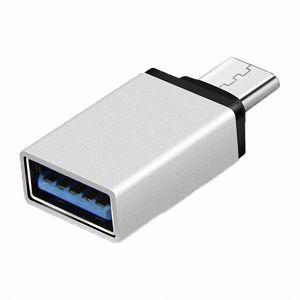 Переходник-адаптер USB Type-C - USB OTG (серебристый)