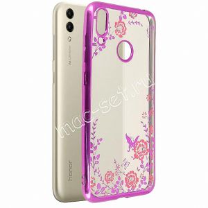 Чехол-накладка силиконовый для Huawei Honor 8C (розовый) Hallsen Shine