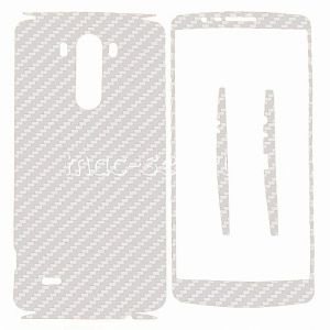 Виниловая наклейка "карбон" для LG G3 D855 / Dual D856 [комплект] (белая)