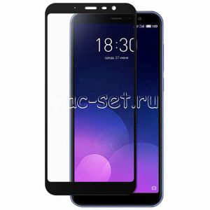 Защитное стекло для Meizu M6T [на весь экран] Aiwo (черное)