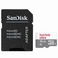 Карта памяти microSDHC SanDisk Ultra SDSQUNS-016G-GN3MA + SD adapter (16Gb)