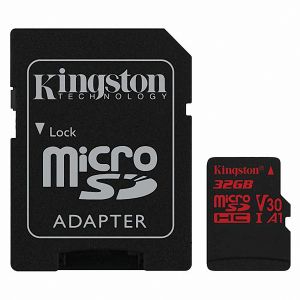 Карта памяти microSDHC Kingston Canvas React SDCR/32GB + SD adapter (32Gb)