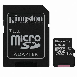 Карта памяти microSDXC Kingston Canvas Select SDCS/64GB + SD adapter (64Gb)