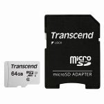 Карта памяти microSDXC Transcend TS64GUSD300S-A + SD adapter (64Gb)