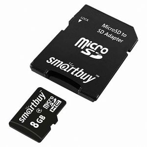 Карта памяти microSDHC SmartBuy SB8GBSDCL10-01 + SD Adapter (8Gb)