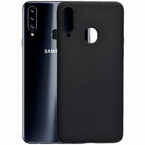 Чехол-накладка силиконовый для Samsung Galaxy A20s A207 (черный) MatteCover