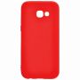Чехол-бампер красного цвета soft-touch для телефона Samsung A3 2017 года