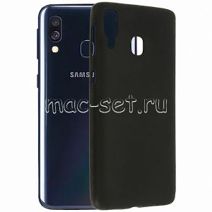 Чехол-накладка силиконовый для Samsung Galaxy A40 A405 (черный 1.2мм)