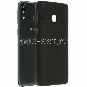 Чехол-накладка силиконовый для Samsung Galaxy M20 M205 (черный 1.2мм)