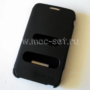 Чехол-книжка пластиковый кейс для Samsung Galaxy Note N7000 (черный)