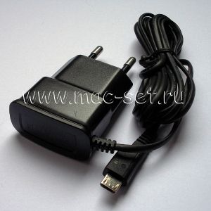Сетевое зарядное устройство для Samsung microUSB 700mA (черное)