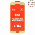 Защитное стекло для Samsung Galaxy A3 (2017) A320 [клеится на весь экран] 21D (золотое)