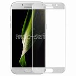 Защитное стекло 3D для Samsung Galaxy A7 (2017) A720 [изогнутое на весь экран] (белое)