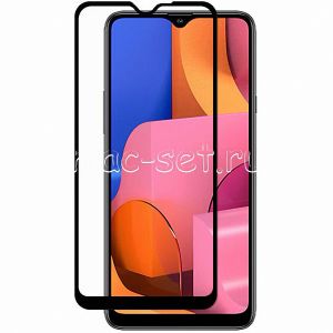 Защитное стекло для Samsung Galaxy A20s A207 [на весь экран] (черное)