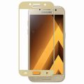 Защитное стекло для Samsung Galaxy A3 (2017) A320 [на весь экран] (золотитстое)
