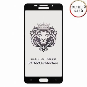Защитное стекло для Samsung Galaxy A5 (2016) A510 [клеится на весь экран] Premium (черное)