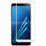 Защитное стекло для Samsung Galaxy A8 (2018) A530 [на весь экран] (белое)