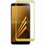 Защитное стекло для Samsung Galaxy A8 (2018) A530 [на весь экран] (золотистое)