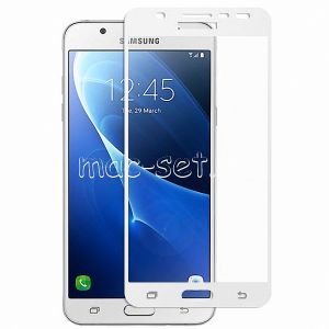 Защитное стекло для Samsung Galaxy J7 (2016) J710 [на весь экран] (белое)