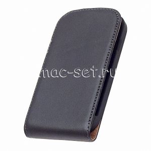 Чехол вертикальный флип кожаный для Samsung Galaxy S3 mini I8190 (черный)