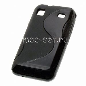 Чехол-накладка силиконовый для Samsung Galaxy S plus I9001 (черный) "S-Line"