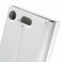 Чехол-книжка кожаный для Sony Xperia XZ1 Compact (серебристый) Brosco