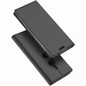 Чехол-книжка кожаный для Sony Xperia XZ2 / XZ2 Dual (черный) Brosco