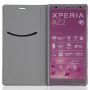 Чехол-книжка кожаный для Sony Xperia XZ2 Dual серого цвета Brosco