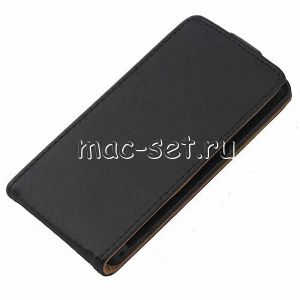 Чехол-книжка вертикальный флип кожаный для Sony Xperia Z1 Compact (черный) Премиум