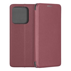 Чехол-книжка для Xiaomi Redmi Note 14 4G (темно-красный) Fashion Case
