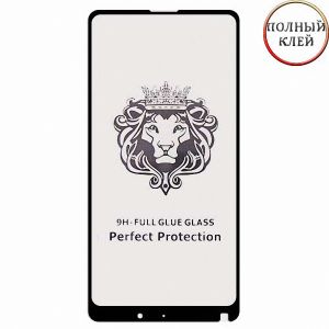 Защитное стекло для Xiaomi Mi Mix 2S [клеится на весь экран] Premium (черное)