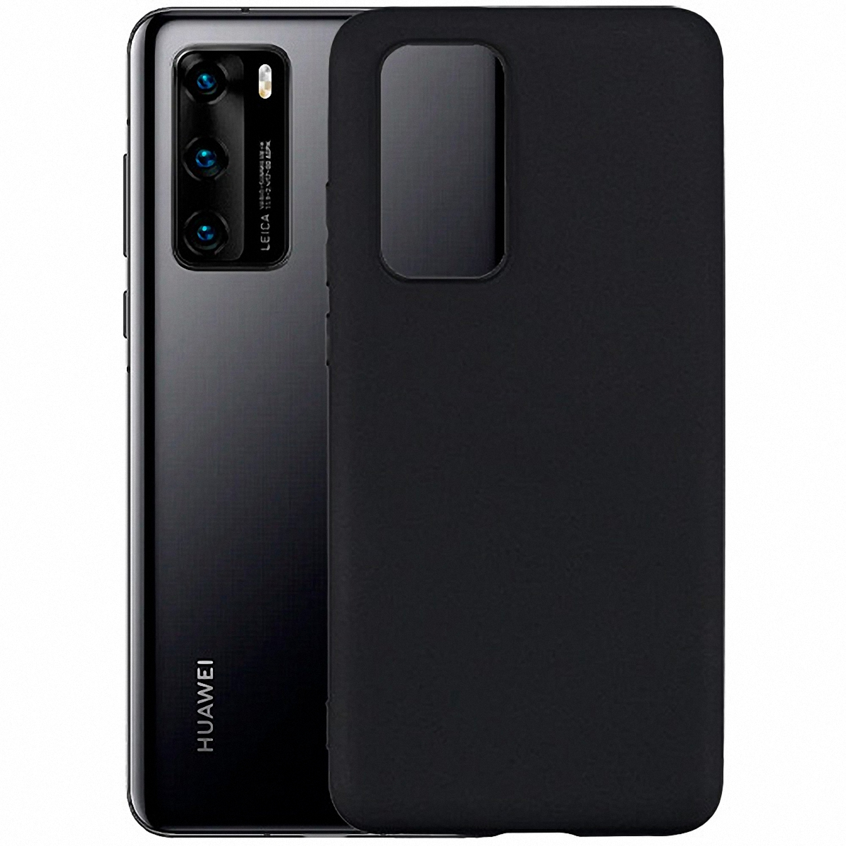 Купить черный силиконовый чехол Huawei P40