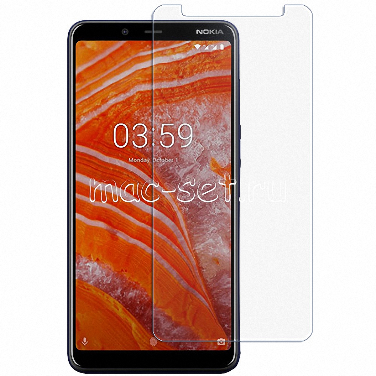 Защитное броне стекло для Nokia 3.1+ Plus закаленное купить