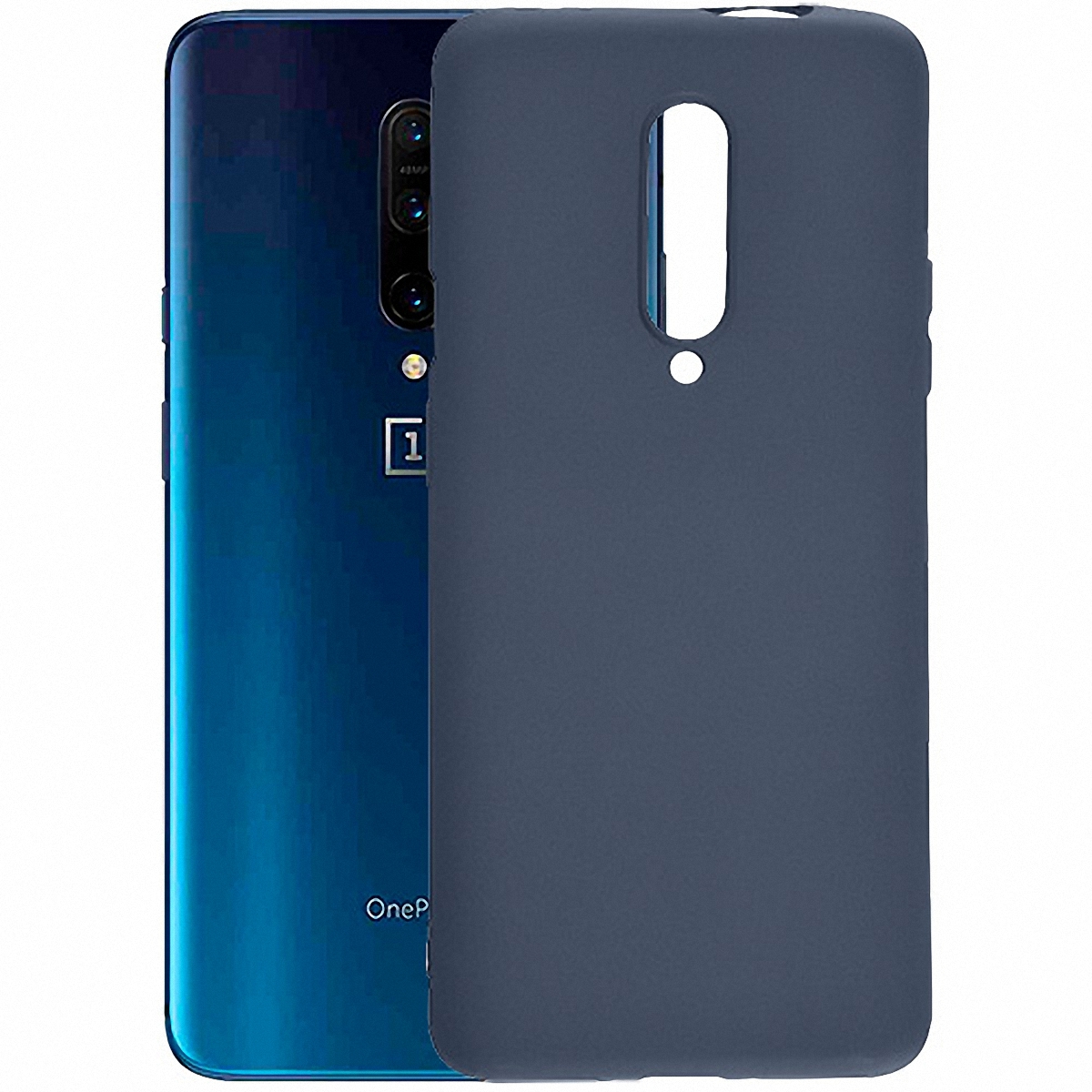 OnePlus 7 Pro купить силиконовый чехол-бампер синий