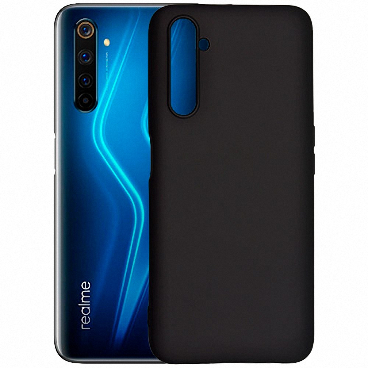 Силиконовый чехол бампер Realme 6 Pro черный матовый